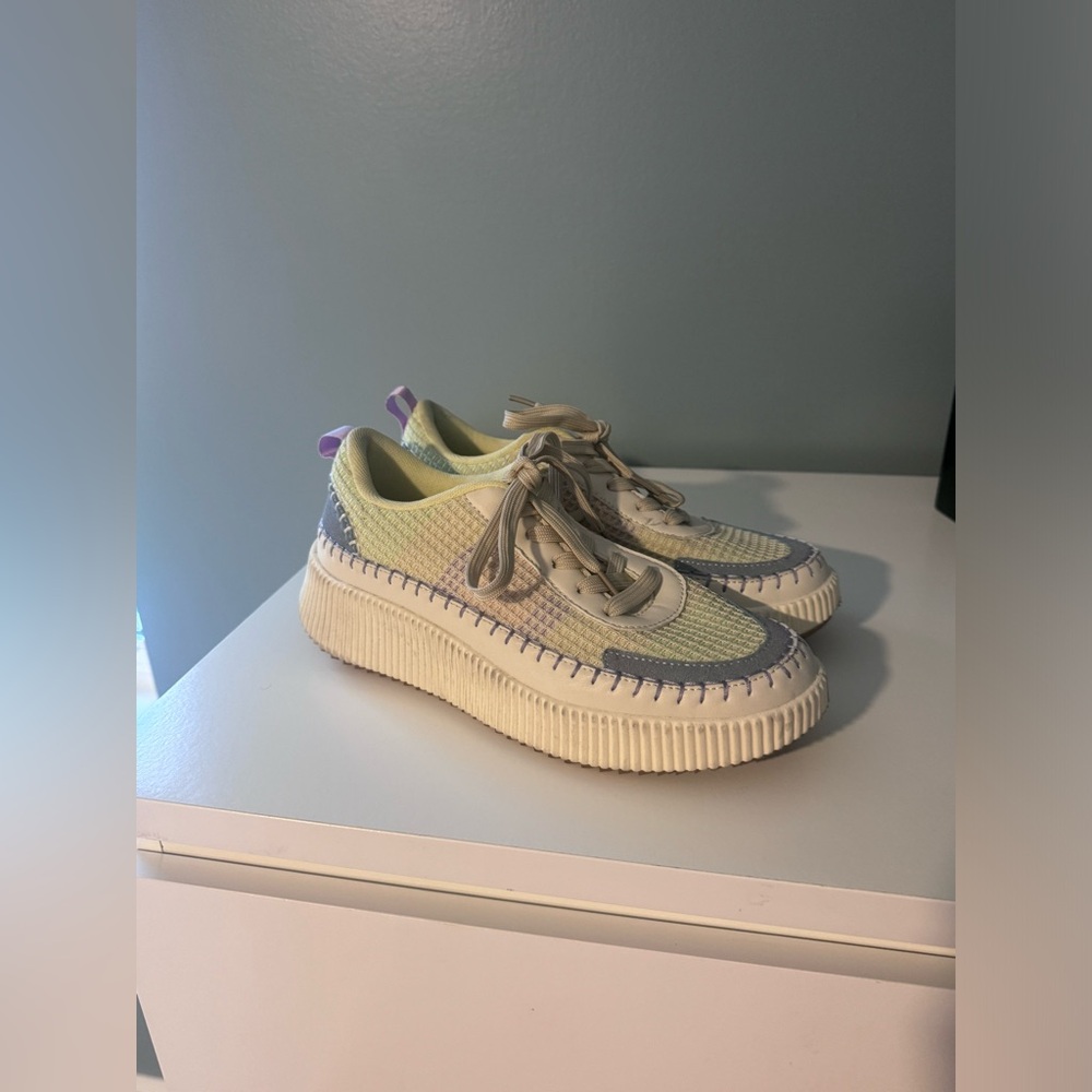 Nicole Miller Pastel Multicolor Woven Sneakers